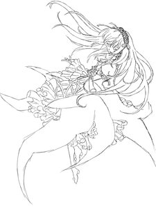 Rating: Safe Score: 0 Tags: 1girl dress floating_hair flower frills greyscale hairband image lineart long_hair monochrome rose simple_background solo suigintou white_background User: admin