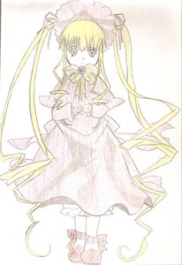 Rating: Safe Score: 0 Tags: 1girl auto_tagged blonde_hair bonnet bow bowtie capelet dress full_body image long_hair long_sleeves looking_at_viewer shinku shoes simple_background solo standing twintails very_long_hair User: admin