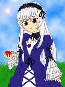 Rating: Safe Score: 0 Tags: 1girl day dress flower frilled_sleeves frills gothic_lolita grass hairband holding image lens_flare lolita_fashion lolita_hairband long_hair long_sleeves looking_at_viewer outdoors pink_eyes red_flower red_rose rose silver_hair sky solo suigintou wings User: admin