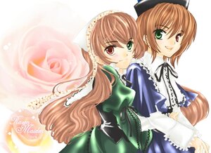 Rating: Safe Score: 0 Tags: 2girls :d brown_hair dress frills green_dress green_eyes hat head_scarf heterochromia image long_hair long_sleeves looking_at_viewer multiple_girls open_mouth pair red_eyes siblings simple_background sisters smile souseiseki suiseiseki twins very_long_hair User: admin