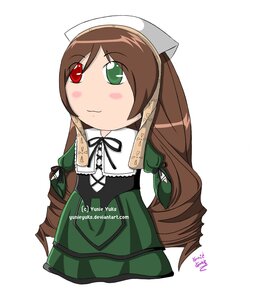 Rating: Safe Score: 0 Tags: 1girl artist_name black_ribbon brown_hair closed_mouth dress green_dress green_eyes head_scarf heterochromia image long_hair long_sleeves looking_at_viewer red_eyes ribbon simple_background solo suiseiseki upper_body white_background User: admin