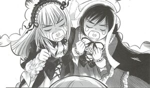 Rating: Safe Score: 0 Tags: 2girls >_< clenched_teeth closed_eyes dress frills greyscale hairband image lolita_hairband long_hair long_sleeves monochrome multiple_girls open_mouth pair sharp_teeth suigintou suiseiseki tears teeth wings User: admin