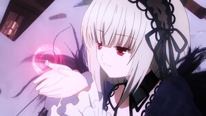 Rating: Safe Score: 0 Tags: 1girl bangs black_ribbon closed_mouth dress eyebrows_visible_through_hair frills hairband image long_hair long_sleeves red_eyes ribbon silver_hair smile solo suigintou wings User: admin