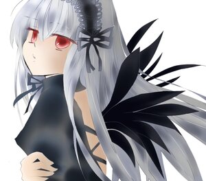 Rating: Safe Score: 0 Tags: 1girl bangs black_dress black_ribbon black_wings closed_mouth dress eyebrows_visible_through_hair flower hairband image long_hair long_sleeves looking_at_viewer neck_ribbon red_eyes ribbon silver_hair simple_background solo suigintou upper_body white_background wings User: admin