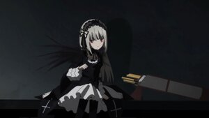 Rating: Safe Score: 0 Tags: 1girl black_dress chair closed_mouth dress frills hairband image long_sleeves looking_at_viewer red_eyes ribbon sitting solo suigintou wings User: admin