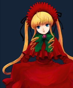 Rating: Safe Score: 0 Tags: 1girl bad_id bad_pixiv_id bangs blonde_hair blue_background blue_eyes bonnet bow bowtie capelet dress drill_hair flower green_bow green_neckwear hair_ribbon image long_hair long_sleeves looking_at_viewer red_dress ribbon rose rozen_maiden shinku simple_background sitting solo tsukuru_(seki_sabato) twintails very_long_hair User: admin