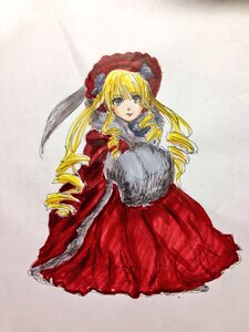 Rating: Safe Score: 0 Tags: 1girl auto_tagged blonde_hair blue_eyes bonnet dress drill_hair full_body image long_hair long_sleeves looking_at_viewer red_dress shinku sitting solo twin_drills User: admin