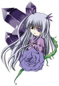 Rating: Safe Score: 0 Tags: 1girl barasuishou crystal dress eyepatch flower grey_hair image long_hair long_sleeves looking_at_viewer plant purple_flower purple_rose purple_theme rose rozen_maiden silver_hair simple_background smile solo two_side_up uta vines white_background yellow_eyes User: admin