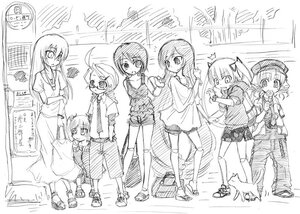 Rating: Safe Score: 0 Tags: 6+girls ahoge everyone greyscale image long_hair monochrome multiple multiple_girls pants short_hair standing tagme User: admin