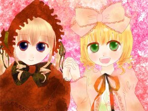 Rating: Safe Score: 0 Tags: 2girls :d blonde_hair bow dress drill_hair green_eyes hina_ichigo hinaichigo holding_hands image interlocked_fingers looking_at_viewer multiple_girls open_mouth pair shinku siblings sisters smile twins User: admin