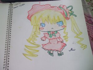 Rating: Safe Score: 0 Tags: 1girl blonde_hair blue_eyes bow bowtie colored_pencil_(medium) dress drill_hair full_body image leaf long_hair long_sleeves marker_(medium) photo shikishi shinku simple_background solo traditional_media twin_drills twintails watercolor_(medium) User: admin