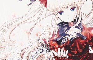 Rating: Safe Score: 0 Tags: 1girl blonde_hair blue_eyes bonnet bow dress drill_hair flower frills image long_hair long_sleeves looking_at_viewer pink_flower pink_rose red_dress rose shinku sidelocks solo twin_drills twintails upper_body User: admin