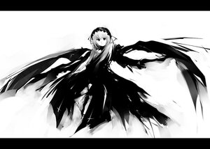 Rating: Safe Score: 0 Tags: 1girl dress greyscale image letterboxed long_sleeves looking_at_viewer monochrome mystia_lorelei solo suigintou very_long_hair wings User: admin