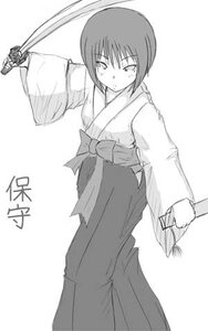 Rating: Safe Score: 0 Tags: 1girl bangs blush greyscale hakama holding holding_weapon image japanese_clothes long_sleeves looking_at_viewer monochrome short_hair solo souseiseki standing weapon User: admin