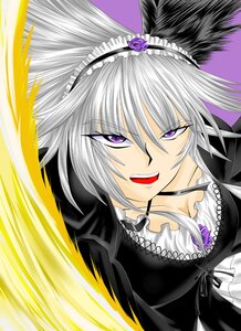 Rating: Safe Score: 0 Tags: 1girl auto_tagged breasts cleavage dress frills gothic_lolita hairband image lolita_fashion long_hair open_mouth purple_eyes rose silver_hair smile solo suigintou User: admin
