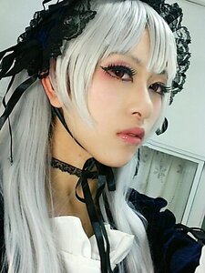 Rating: Safe Score: 0 Tags: 1girl bangs black_ribbon choker closed_mouth frills hair_ornament lace lips long_hair photo red_eyes solo suigintou traditional_media white_hair User: admin