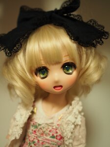 Rating: Safe Score: 0 Tags: 1girl :d bangs blonde_hair blurry depth_of_field doll food green_eyes hinaichigo lace looking_at_viewer open_mouth photo simple_background smile solo User: admin