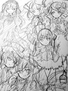 Rating: Safe Score: 0 Tags: dress greyscale image lineart long_hair looking_at_viewer multiple multiple_girls sketch smile tagme twintails User: admin