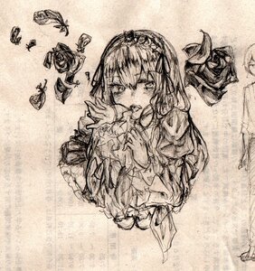 Rating: Safe Score: 0 Tags: 1girl bug butterfly dress fellatio flower image insect licking long_sleeves looking_at_viewer monochrome rose solo suigintou tongue traditional_media User: admin