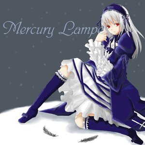 Rating: Safe Score: 0 Tags: 1girl boots dress feathers frills full_body hairband image juliet_sleeves kneehighs long_hair long_sleeves looking_at_viewer puffy_sleeves red_eyes silver_hair sitting solo suigintou wings User: admin