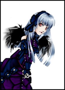 Rating: Safe Score: 0 Tags: 1girl bare_shoulders black_wings cowboy_shot dress frills gloves image letterboxed long_hair long_sleeves looking_at_viewer red_eyes silver_hair simple_background solo suigintou white_background wings User: admin