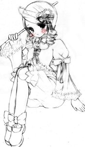 Rating: Safe Score: 0 Tags: 1girl bloomers blush bow dress drill_hair frills full_body greyscale hina_ichigo image kanaria long_sleeves looking_at_viewer monochrome niwaka_yuan ribbon rozen_maiden sitting solo spot_color User: admin