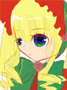 Rating: Safe Score: 0 Tags: 1girl bangs blonde_hair blue_eyes bonnet bow bowtie flower hat image long_hair looking_at_viewer pink_flower pink_rose portrait red_rose rose shinku simple_background solo yellow_background User: admin