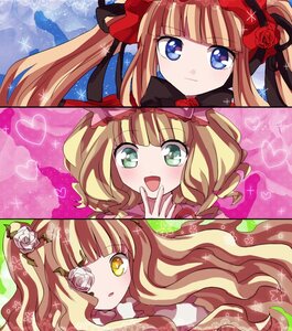 Rating: Safe Score: 0 Tags: blonde_hair blue_eyes bow flower green_eyes hair_flower heart image long_hair multiple multiple_girls open_mouth pink_bow pink_rose red_flower red_rose rose smile tagme twintails User: admin