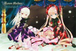 Rating: Safe Score: 0 Tags: 3girls bed blonde_hair blue_eyes bow canopy_bed dress flower frills hairband hina_ichigo image lap_pillow long_hair long_sleeves looking_at_viewer lying multiple multiple_girls official_art peach-pit pink_bow red_eyes ribbon rozen_maiden shinku silver_hair sitting smile suigintou tagme very_long_hair wings User: admin