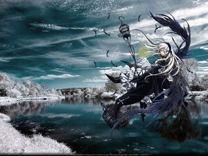 Rating: Safe Score: 0 Tags: 1girl bandages bird cloud dress feathers floating_hair hairband image long_hair looking_at_viewer ocean outdoors red_eyes sky solo standing suigintou very_long_hair water waves weapon white_hair User: admin