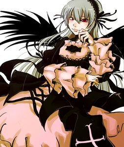 Rating: Safe Score: 0 Tags: 1girl auto_tagged black_wings detached_collar dress flower frilled_sleeves frills hairband image long_hair long_sleeves looking_at_viewer puffy_sleeves red_eyes rose silver_hair simple_background solo suigintou white_background wings User: admin