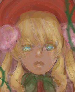 Rating: Safe Score: 0 Tags: 1girl bangs blonde_hair blue_eyes face flower hair_ornament image leaf lips long_hair plant shinku solo User: admin