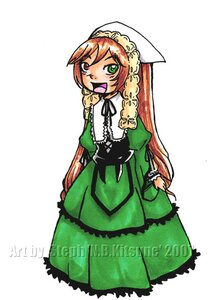 Rating: Safe Score: 0 Tags: 1girl blush brown_hair dress frills green_dress green_eyes heterochromia image long_hair long_sleeves open_mouth red_eyes solo suiseiseki tongue very_long_hair white_background User: admin