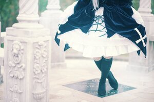 Rating: Safe Score: 0 Tags: 1girl black_footwear black_legwear blurry blurry_background blurry_foreground boots depth_of_field dress high_heel_boots long_hair long_sleeves solo standing suigintou thigh_boots thighhighs white_dress User: admin