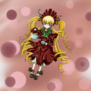 Rating: Safe Score: 0 Tags: 1girl auto_tagged blonde_hair blue_eyes bonnet bow bowtie capelet color_guide cup dress full_body green_bow image lens_flare long_hair long_sleeves looking_at_viewer red_dress saucer shinku shoes solo teacup twintails very_long_hair User: admin