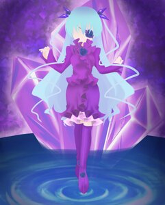 Rating: Safe Score: 0 Tags: 1girl barasuishou boots bug butterfly dress flower image insect long_hair purple_dress rose solo thighhighs twintails umbrella water User: admin