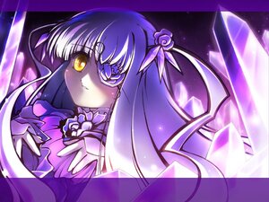 Rating: Safe Score: 0 Tags: 1girl barasuishou dress eyepatch flower hair_ornament image long_hair long_sleeves looking_at_viewer purple_flower purple_rose rose solo yellow_eyes User: admin