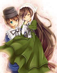 Rating: Safe Score: 0 Tags: 2girls ^_^ brown_hair closed_eyes dress frills green_dress hat head_scarf heterochromia image long_hair long_sleeves multiple_girls pair short_hair siblings sisters smile souseiseki suiseiseki twins very_long_hair User: admin