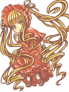 Rating: Safe Score: 0 Tags: 1girl absurdly_long_hair bangs blonde_hair bonnet dress drill_hair frills full_body image long_hair long_sleeves looking_at_viewer red_dress shinku shoes simple_background solo traditional_media twin_drills twintails very_long_hair white_background User: admin