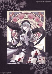 Rating: Safe Score: 0 Tags: 1girl black_wings blood doujinshi doujinshi_#17 dress feathers flower frilled_sleeves frills hairband image long_hair long_sleeves multiple rose sitting solo suigintou very_long_hair wings User: admin