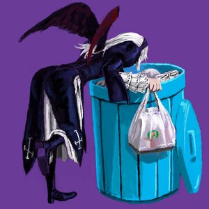 Rating: Safe Score: 3 Tags: 1girl artist_request bag image long_hair long_sleeves nun plastic_bag purple_background rozen_maiden simple_background solo suigintou trash trash_can wings User: admin