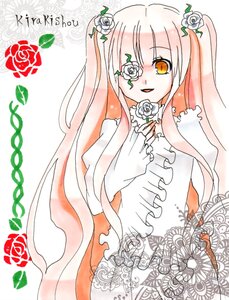 Rating: Safe Score: 0 Tags: 1girl dress eyepatch flower frills hair_flower hair_ornament image kirakishou long_hair pink_hair plant rose smile solo thorns vines white_flower white_rose yellow_eyes User: admin