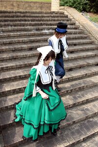 Rating: Safe Score: 0 Tags: 1boy blue_dress brown_hair dress green_dress hat long_sleeves multiple_cosplay outdoors ribbon short_hair siblings standing tagme User: admin