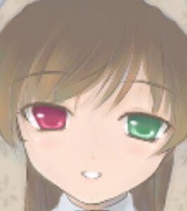 Rating: Safe Score: 0 Tags: 1girl bangs blurry blurry_background blurry_foreground blush brown_hair close-up depth_of_field eyebrows_visible_through_hair face green_eyes hair_between_eyes image looking_at_viewer motion_blur reflection solo suiseiseki User: admin