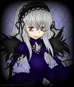 Rating: Safe Score: 0 Tags: 1girl auto_tagged black_wings dress frills hairband image long_hair long_sleeves looking_at_viewer ribbon silver_hair solo suigintou weapon wings User: admin