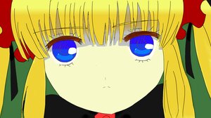 Rating: Safe Score: 0 Tags: 1girl bangs blonde_hair blue_eyes bow close-up closed_mouth eyebrows_visible_through_hair face hair_ribbon image long_hair looking_at_viewer parody portrait ribbon shinku sidelocks simple_background solo User: admin