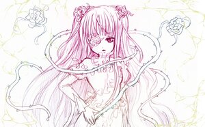 Rating: Safe Score: 0 Tags: 1girl dress flower hair_ornament image kirakishou long_hair looking_at_viewer monochrome rose solo thorns two_side_up very_long_hair vines User: admin