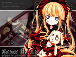 Rating: Safe Score: 0 Tags: 1girl blonde_hair blue_eyes blurry bow cat copyright_name doll dress drill_hair flower image long_hair looking_at_viewer red_eyes rose shinku solo stuffed_animal twintails User: admin