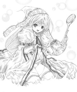 Rating: Safe Score: 0 Tags: 1girl :d dress dress_lift greyscale image lace long_hair long_sleeves monochrome open_mouth smile solo striped suiseiseki underwear very_long_hair User: admin