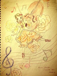 Rating: Safe Score: 0 Tags: 1girl beamed_eighth_notes dress eighth_note flower hair_ornament image kanaria microphone musical_note open_mouth quarter_note ribbon rose short_hair smile solo traditional_media User: admin
